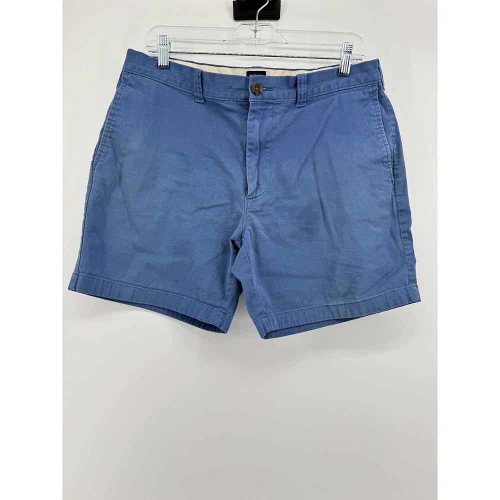 J.Crew Mens 7 Inch Inseam Chino Shorts Blue Stretch Cotton Size 34 Preppy Casual